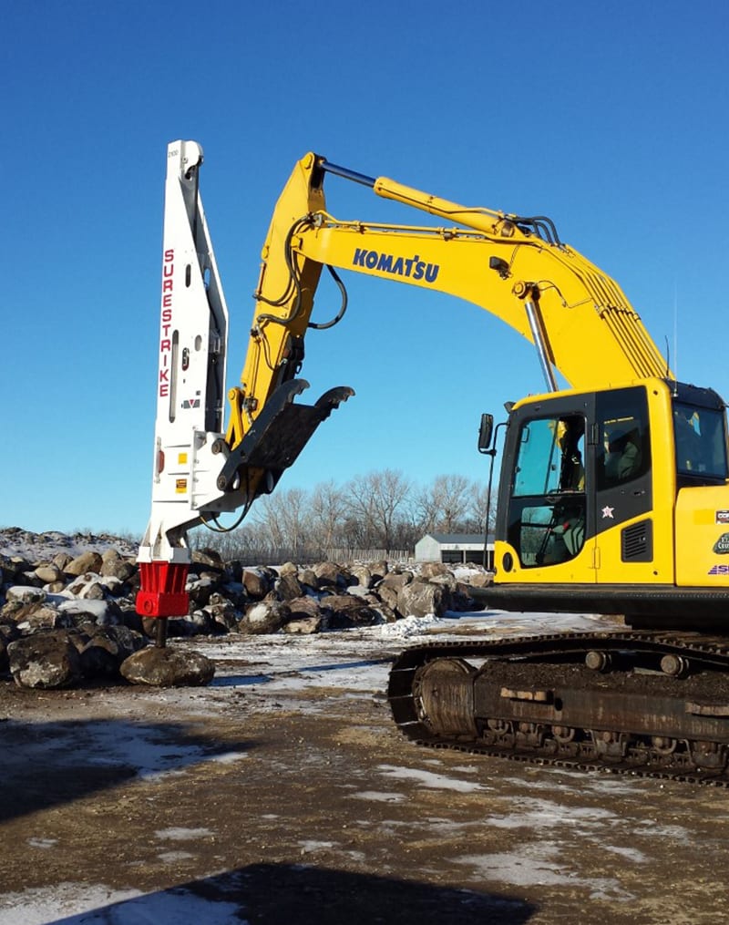 Surestriker crushing the rocks