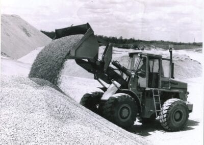 Excavator loading the sand